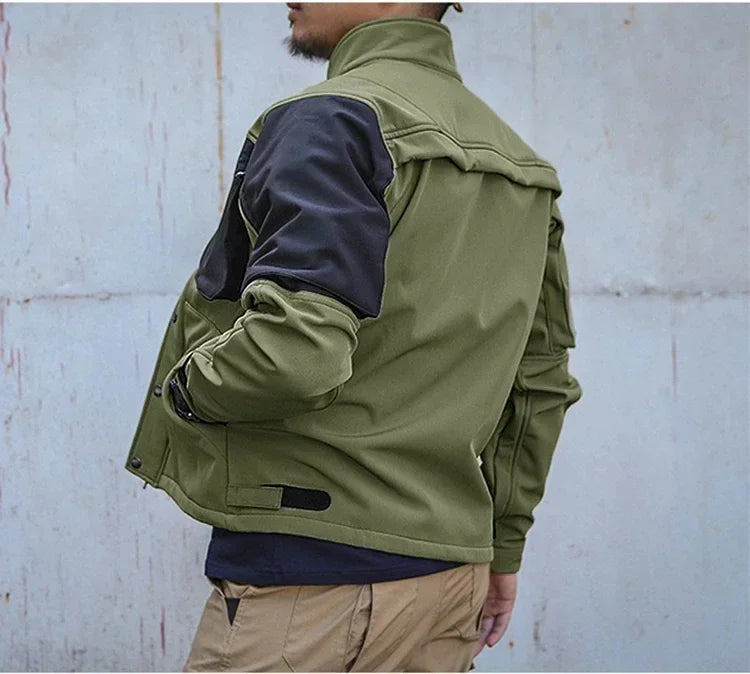 Men's Tactical Soft Shell Jacket & Cargo Pants Set – Waterproof Fleece-Lined Winter 2-Piece