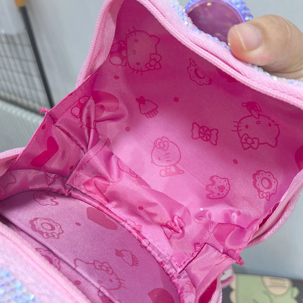 Handmade Rhinestone Crystal Crossbody Bag – Kawaii Kids Girls Handbag Birthday Gift