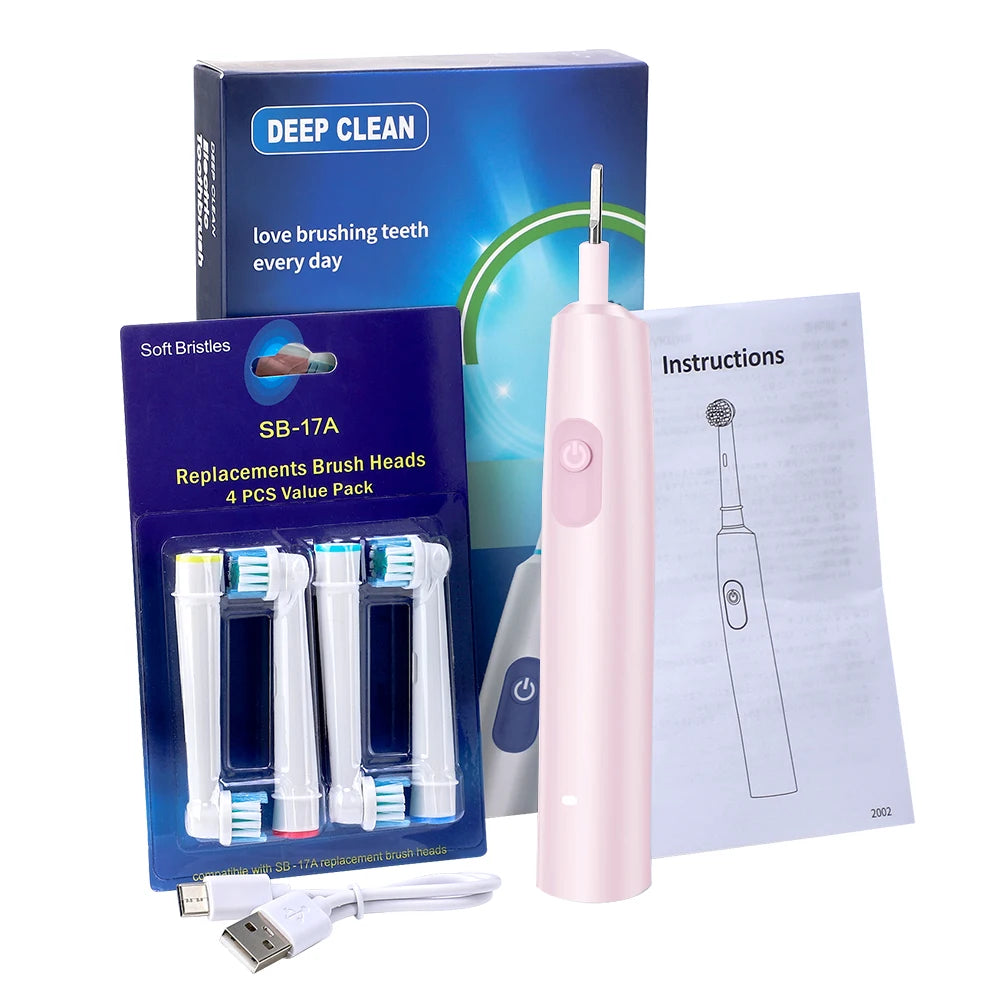 Ms.Dear Rotating Electric Toothbrush – 5 Modes, IP67 Waterproof, 30-Day Battery, 4 Brush Heads