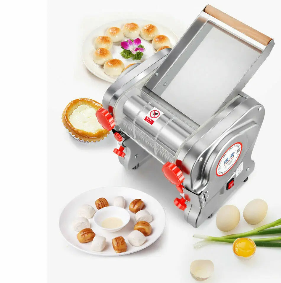 550W Electric Pasta & Noodle Maker — Stainless Steel Dual Knife Dumpling Skin Roller
