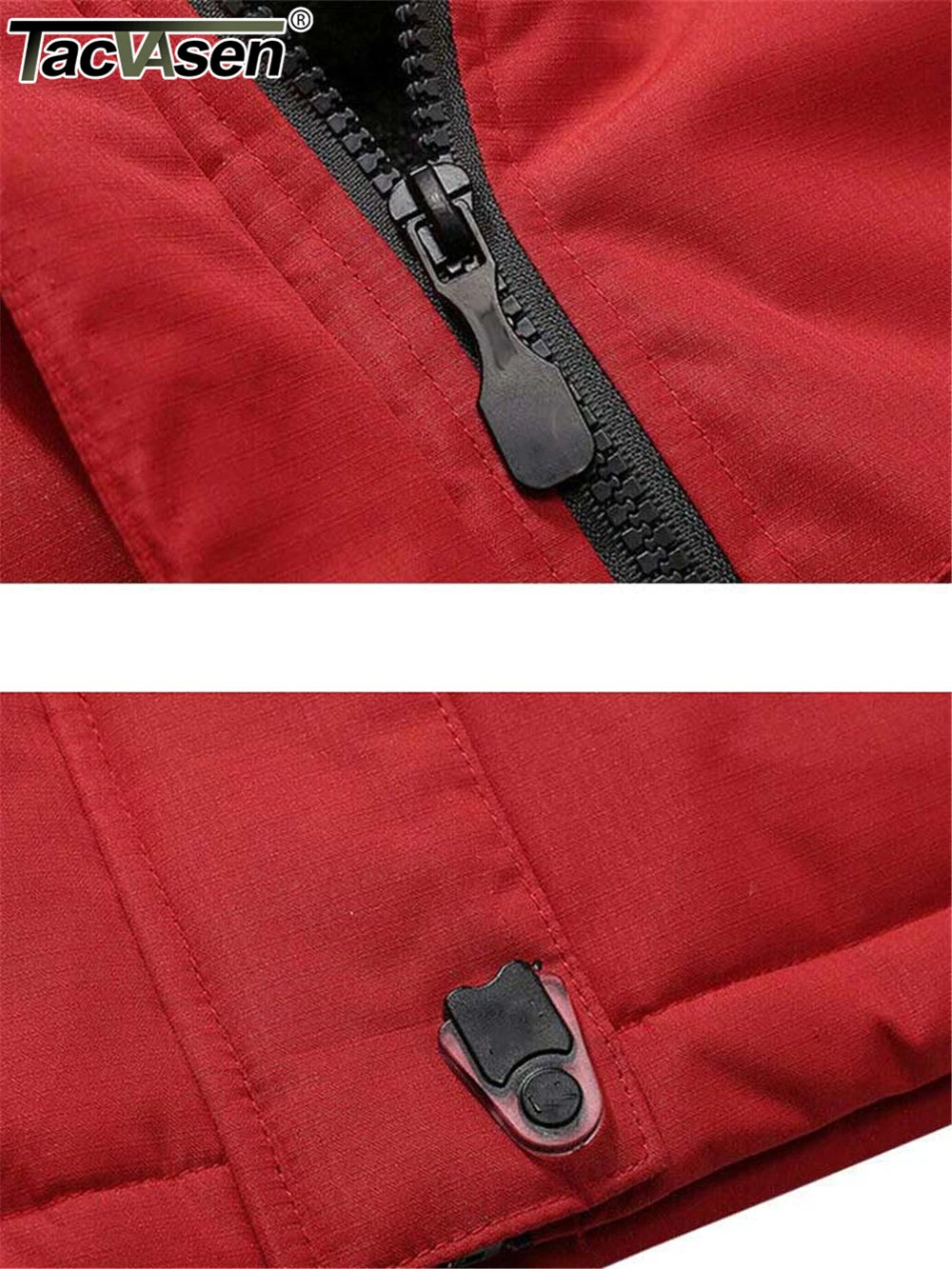TACVASEN Fleece-Lined Mountain Hiking Jacket – Removable Hood Ski Snowboard Parka for Men