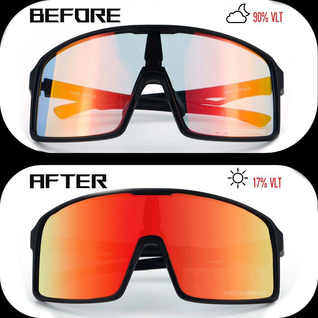 Singa Photochromic Cycling Sunglasses | UV400 Running Bicycle Outdoor Sports Eyewear