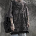 Men's Gothic Skull Oversized T-Shirt — Dark Anime Vintage Streetwear Tee