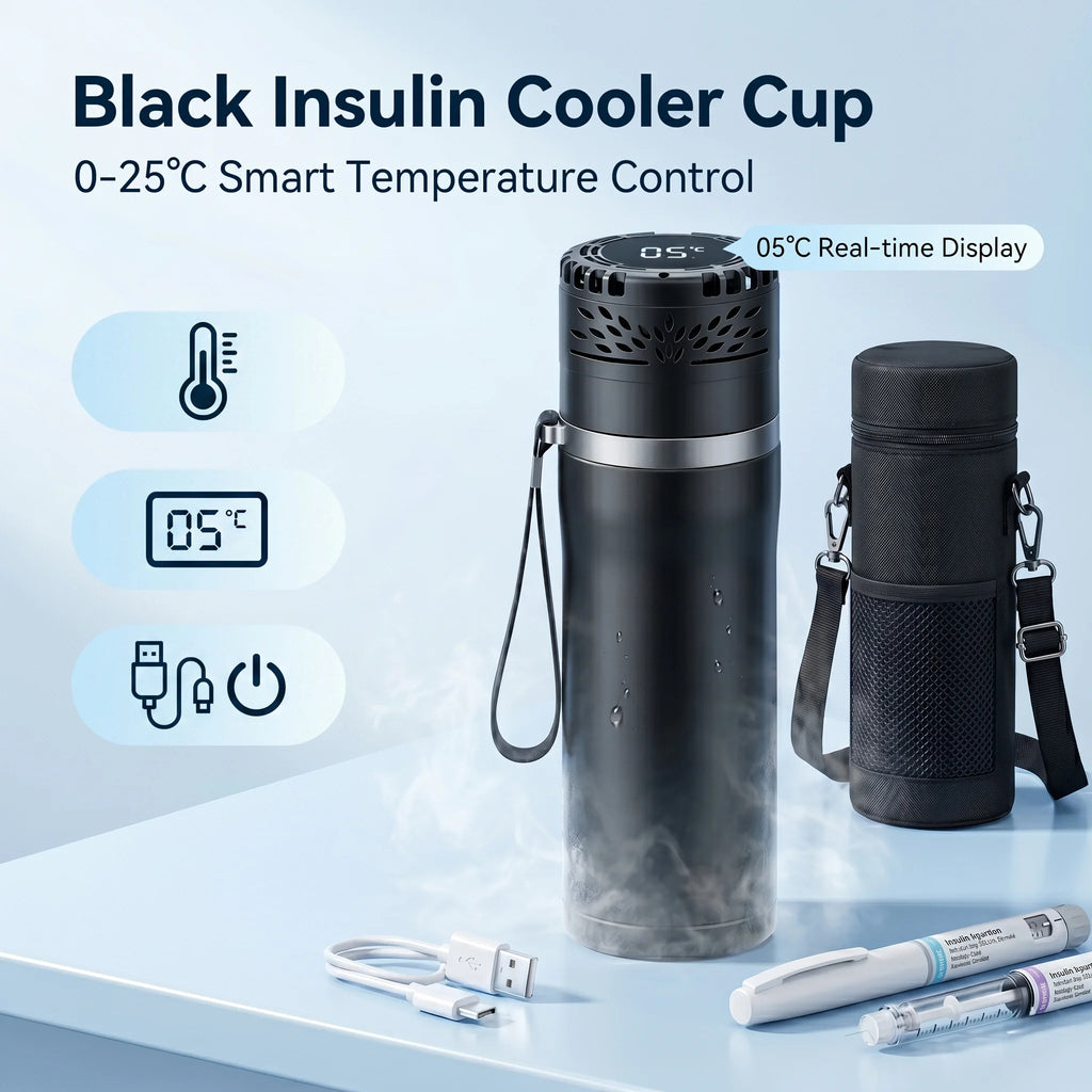 Smart Insulin Cooler Cup – Portable Medical Fridge with 0–20°C Digital Temperature Control for Diabetes & Insulin Pens