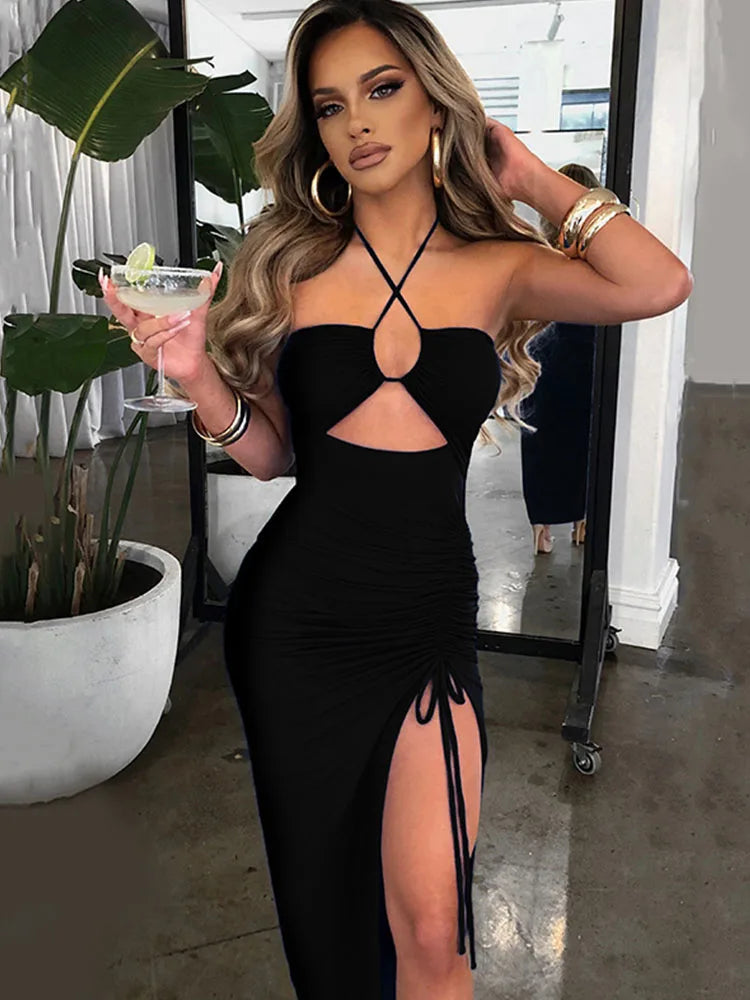 Sleeveless Backless Slim Bodycon Club Midi Dress — Sexy Night Party Dress for Women