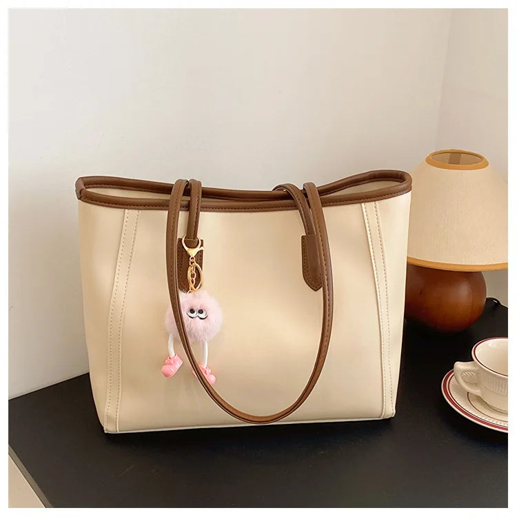 FXZLLQ Korean Style PU Leather Underarm Tote Shoulder Bag – Versatile Casual Handbag for Women Daily Use