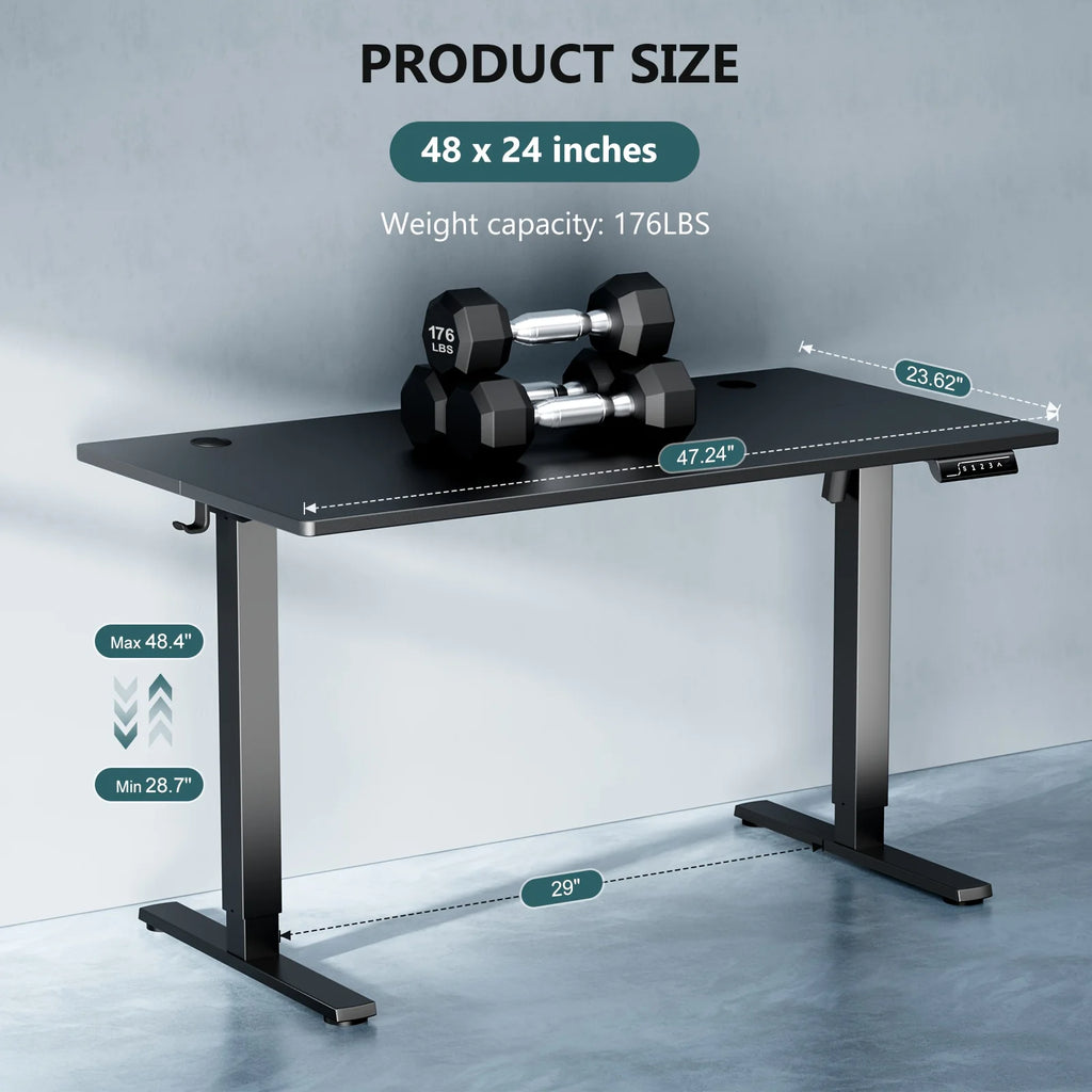 Electric Sit-Stand Standing Desk — Adjustable Height Ergonomic Rising Desk, 40–55 Inch, Multiple Colors