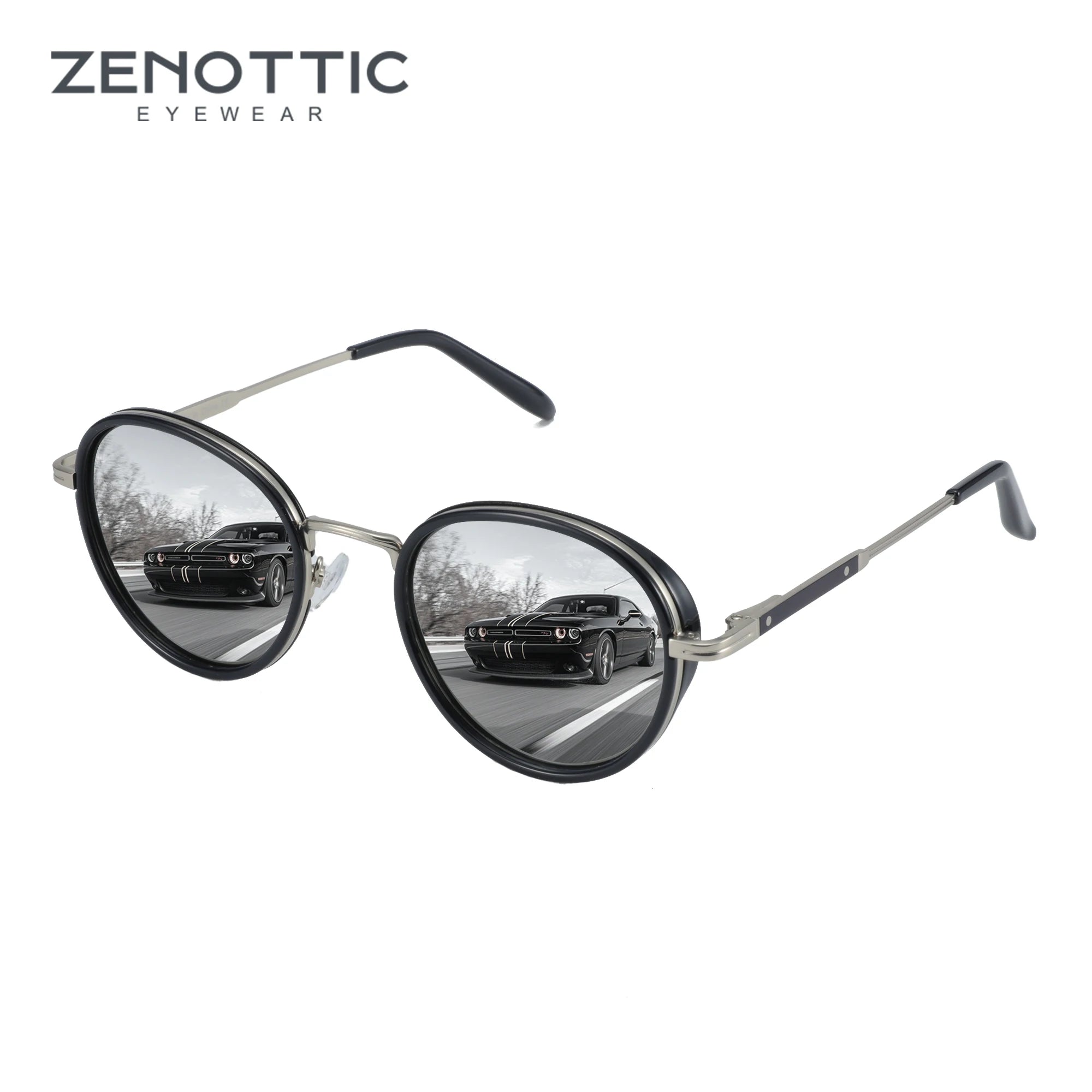 ZENOTTIC Steampunk Round Polarized Sunglasses | Mirror Vintage Shades UV400 for Men & Women