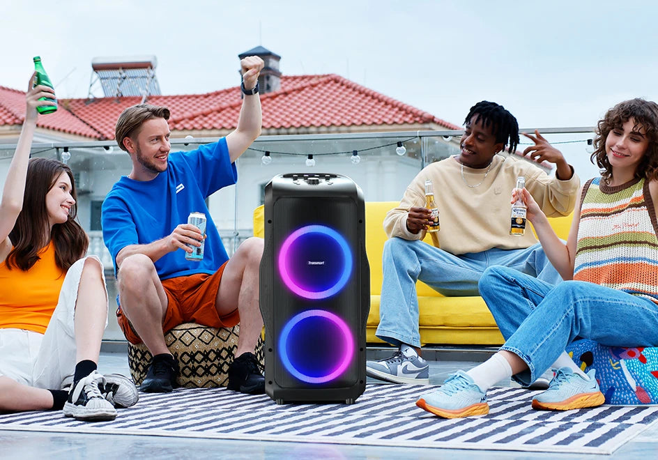 Tronsmart Halo 300 Party Speaker 240W — Bluetooth 5.3, 20H Battery, Mic/Guitar/XLR Input, Light Show