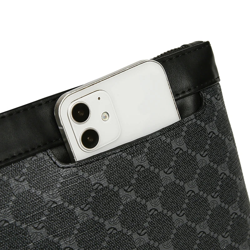 Luxury Design Business Men Day Clutch Bag Durable Soft PU Leather Money Pouch Bag Fashion Male Cardholder Case Phone Handbags