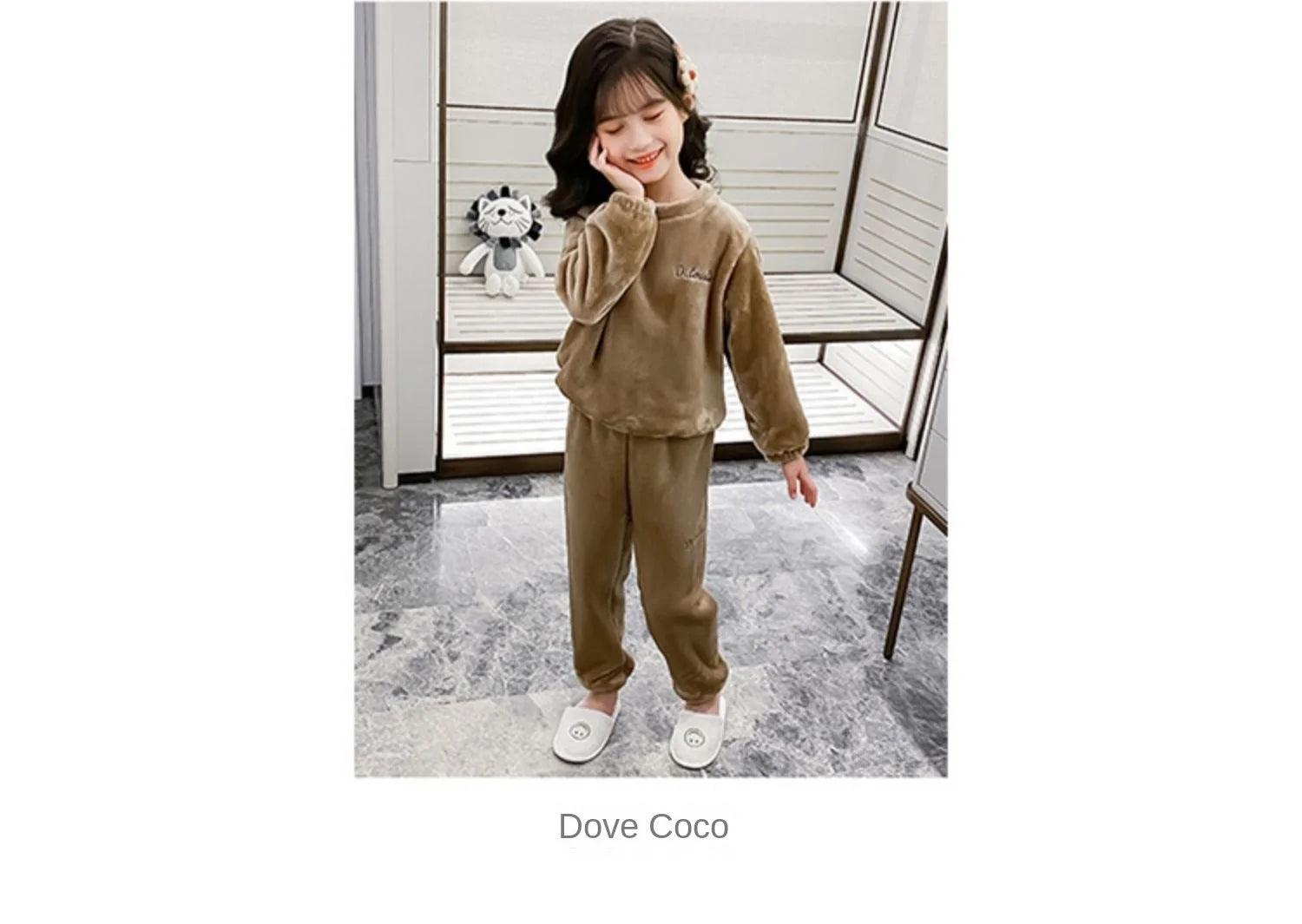 Kids' Coral Fleece Warm Pajama Set | Toddler Fall Winter Sweatshirt & Pants Flannel Sleepwear