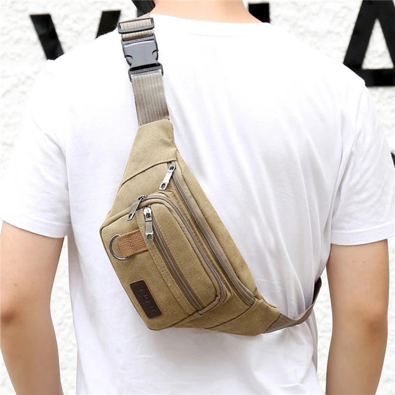 Canvas Waist Bag – Unisex Belt Bag, Bum Bag & Phone Pouch for Travel & Daily Use