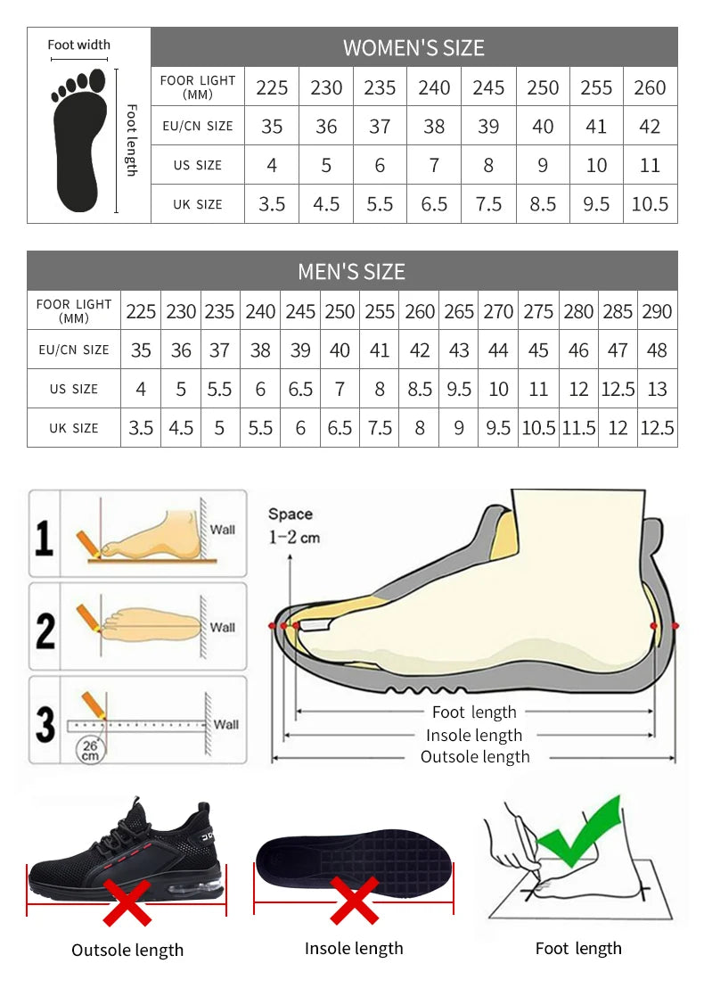 Men's Steel Toe Safety Work Shoes – Anti-Smash Anti-Puncture Tactical Boots