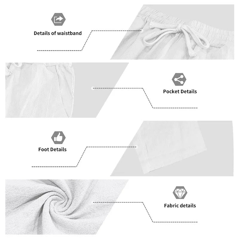 Men's Linen Casual Loose Hooded Henley Shirt & Long Pants Set – Relaxed Autumn 2-Piece Suit