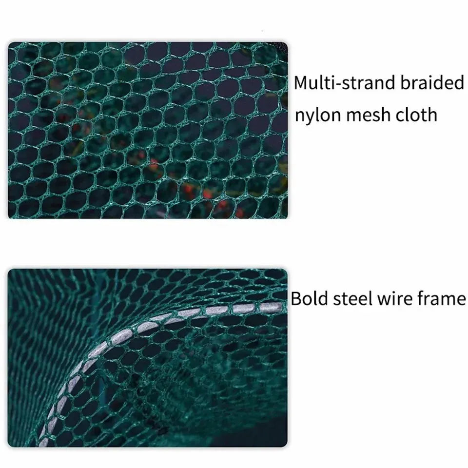 Collapsible Cast Net Fish Cage — Nylon Mesh Trap for Crab, Shrimp & Crayfish