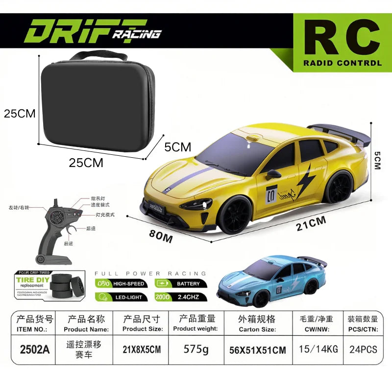 1:24 Scale RC Drift Racing Car – GT3 RS / Porsche 911 / SU7 High Speed Remote Control Models