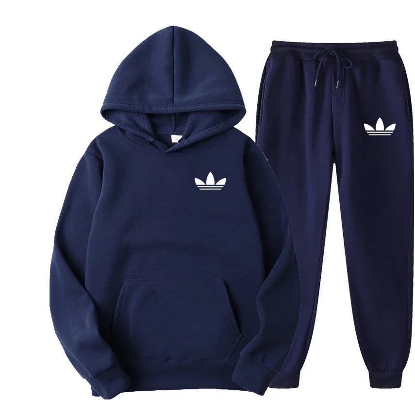 Men's Two-Tone Hoodie & Pants Casual Tracksuit Set – Outdoor Jogging Luxury Sport Suit