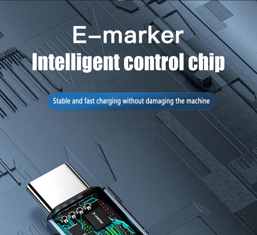USB-C Ultra Fast Charge Cable with E-Marker Chip – PD 240W/100W/60W, 1m to 2m, 3 Colors