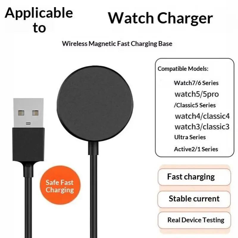 Portable Magnetic Wireless Smart Watch Charger Dock – USB-C Fast Charging for Travel & Home