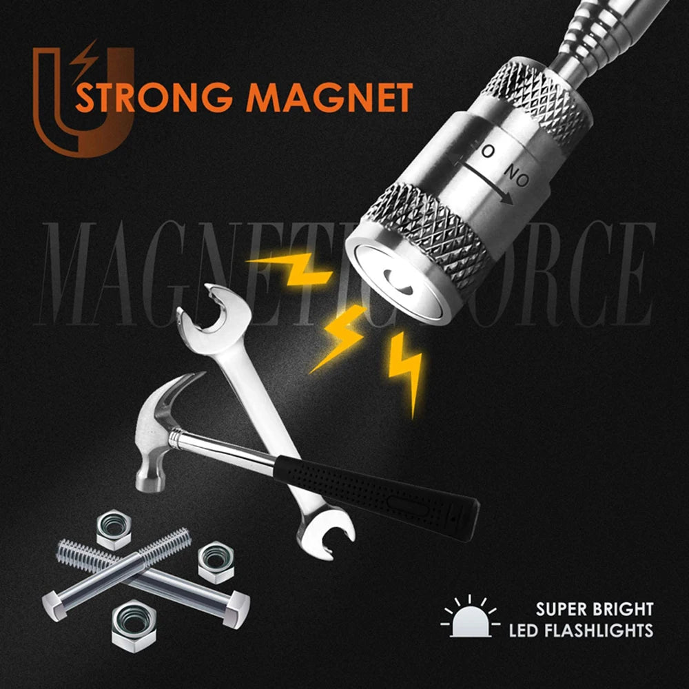 Telescopic Magnetic Pickup Tool – 8LB Capacity, Extendable to 31", LED Light for Screws, Nuts & Bolts