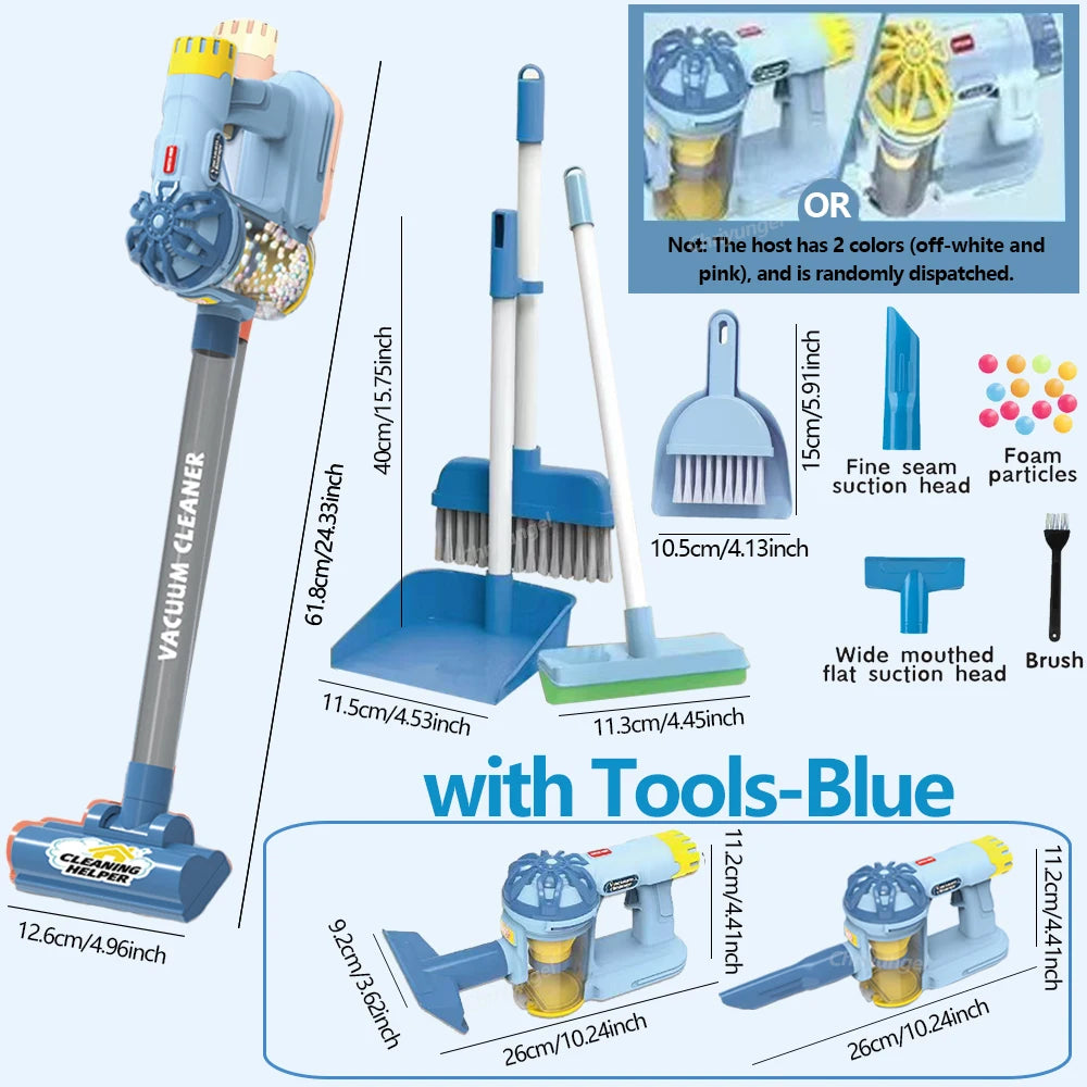 Kids Electric Vacuum Cleaner Toy Set – Simulation Housekeeping Role Play Educational Toy for Toddlers