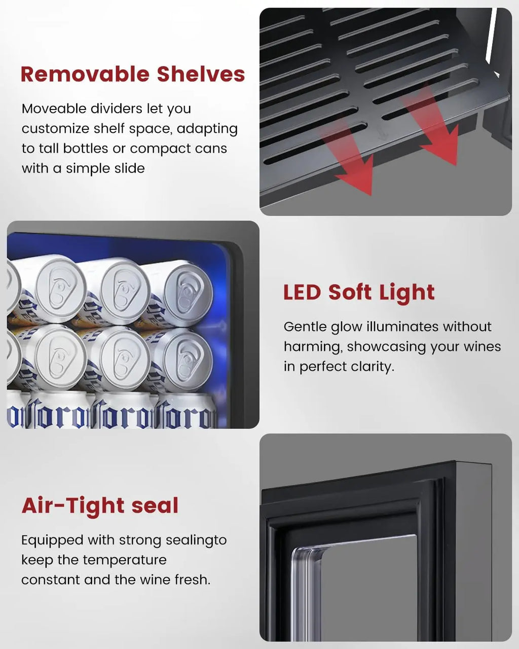24-Can Mini Fridge with Digital Temperature Control — Compact Beverage Cooler for Soda, Wine & Beer, Black