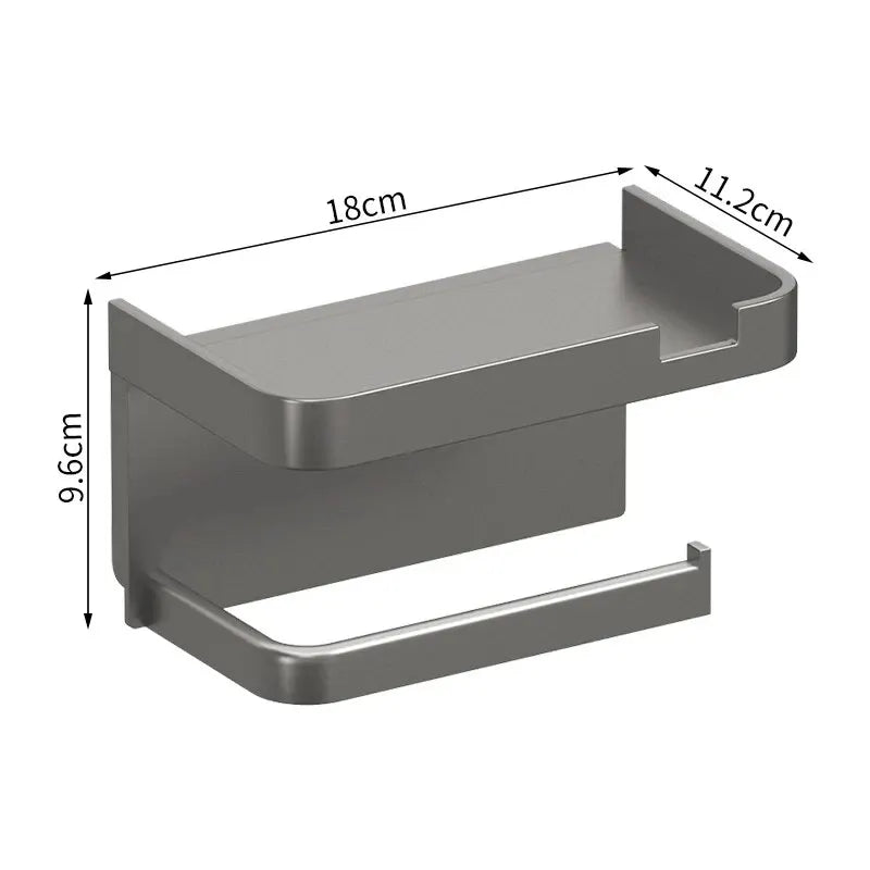 Wall-Mounted Toilet Paper & Storage Rack — Multi-Use Bathroom & Kitchen Organizer