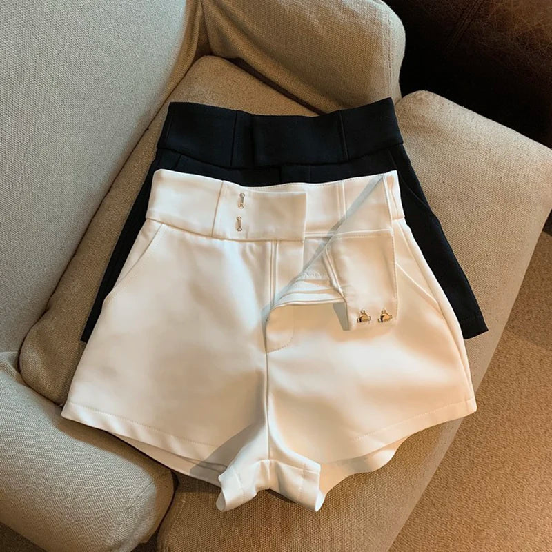 Mooyufon Women's High Waisted Shorts – Harajuku Elegance A-Line Slim Casual Hot Girl Straight Pants