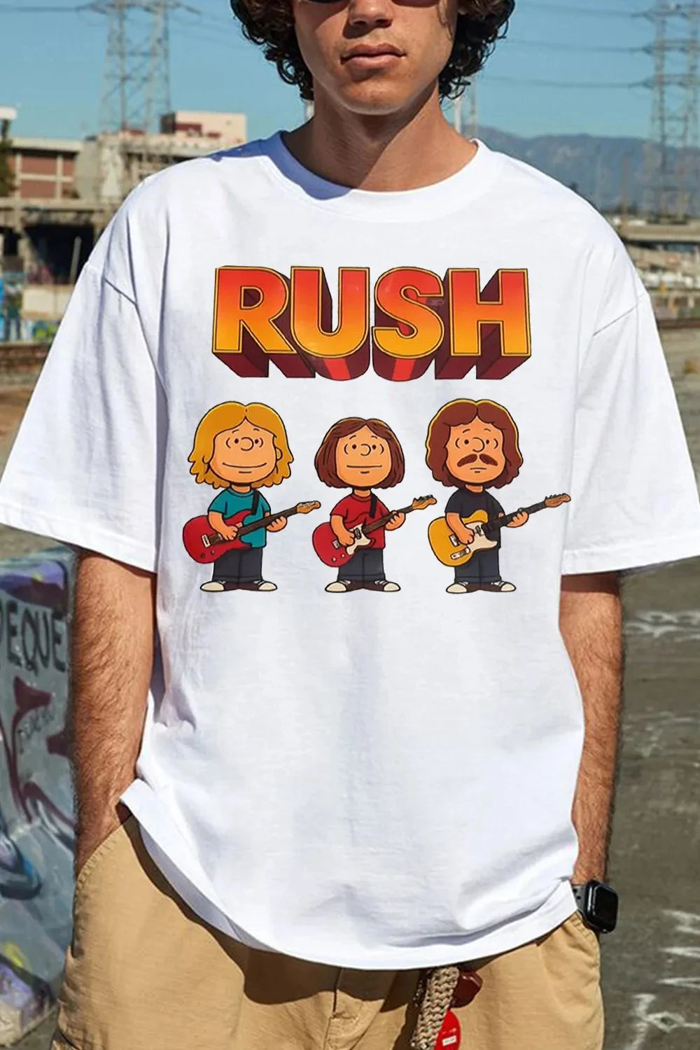 Rush Band Graphic T-Shirt — Unisex Cotton Short Sleeve Casual Loose Tee