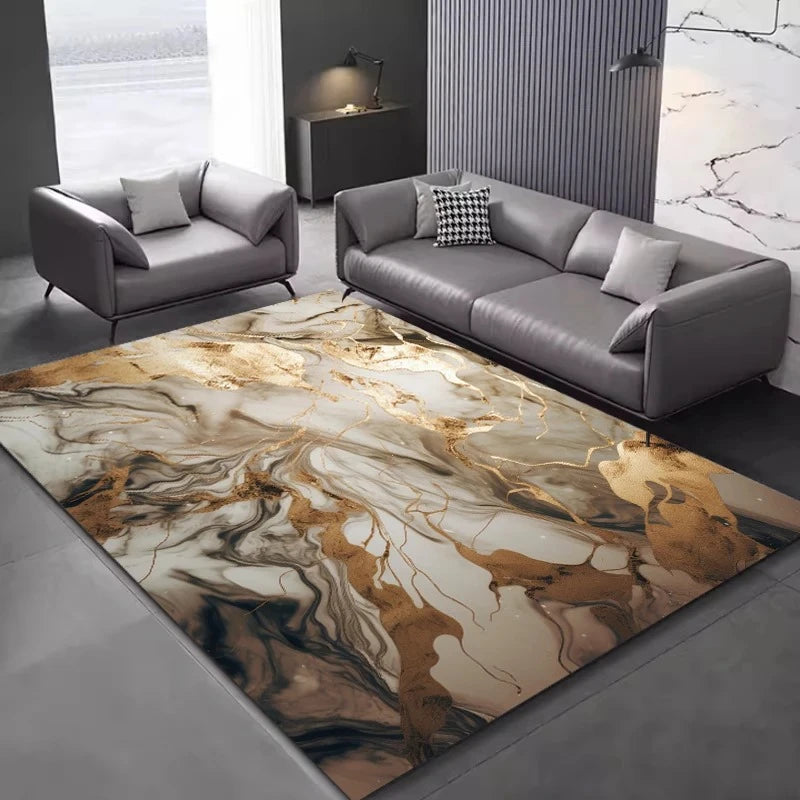 Nordic Geometric Large Area Rug – Washable Non-Slip Carpet for Living Room & Bedroom