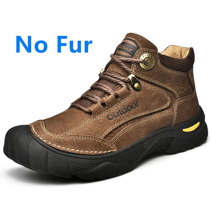 Men's Cow Leather Lace-Up Ankle Boots