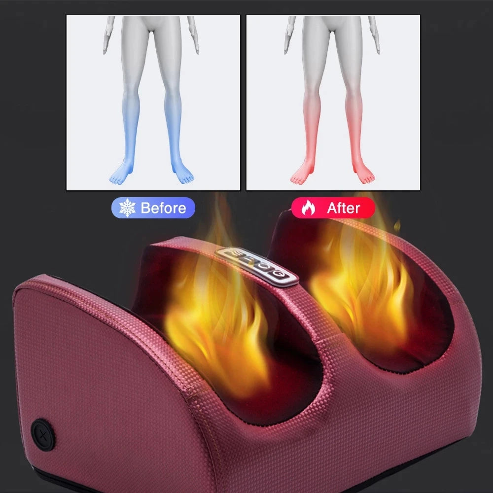 Electric Shiatsu Foot Massager — Heated Kneading Roller for Calf & Foot Pain Relief
