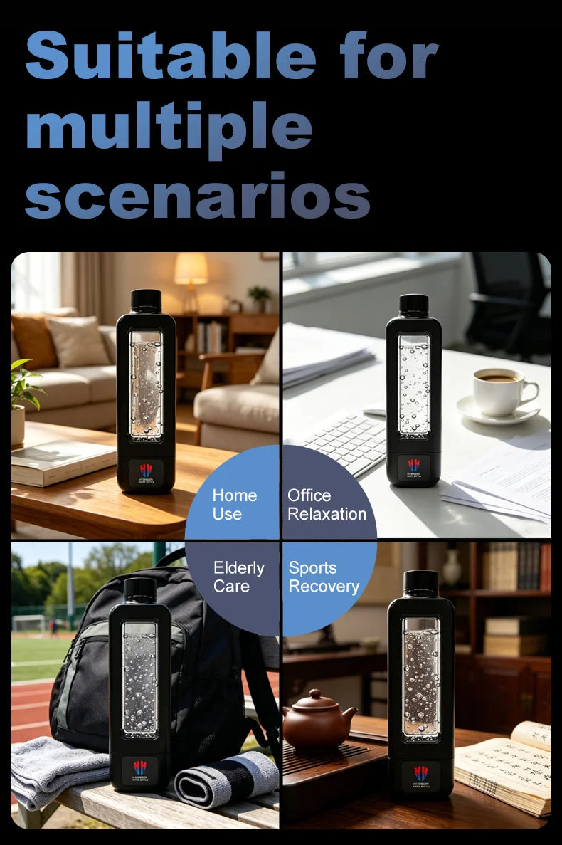 8000ppb Intelligent Hydrogen Water Bottle – SPE/PEM, One-Click UV-C Cleaning, 4500mAh