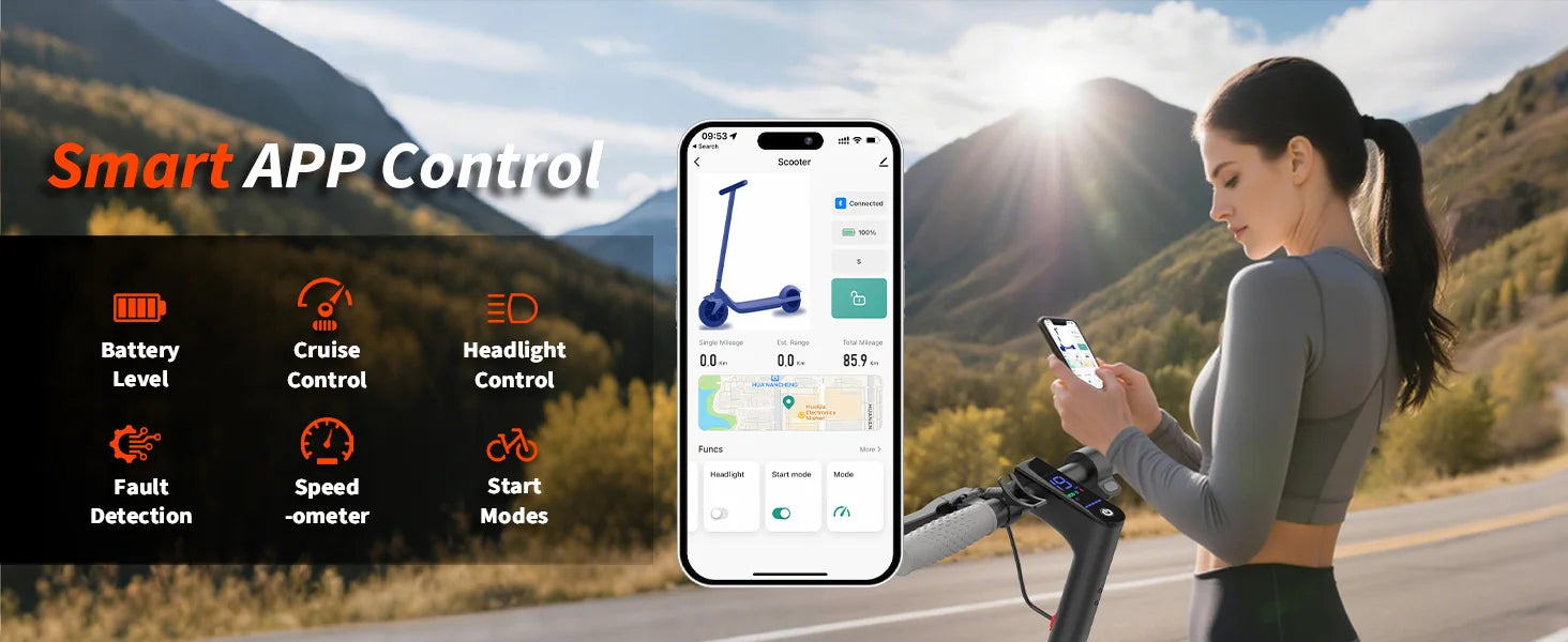 AOVOPRO ES80 Electric Scooter — 350W Motor, 19 MPH, 10.5Ah Battery, Smart App, Foldable
