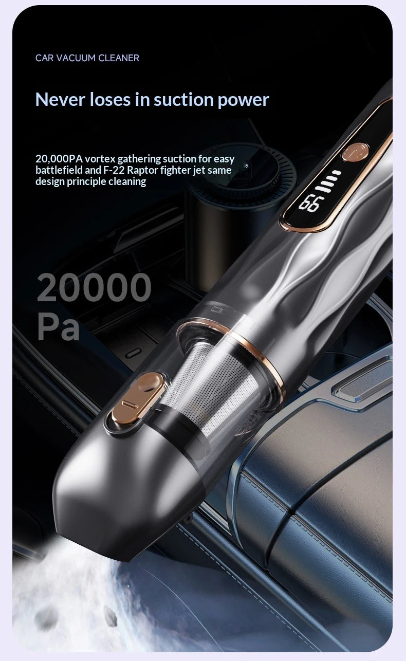 Cordless Mini Car Vacuum Cleaner – Gray Handheld