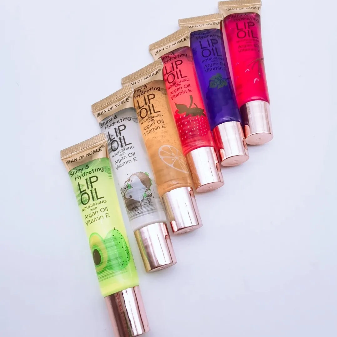 6-Piece Fruity Lip Gloss Set — Hydrating Glossy Clear Lip Gel