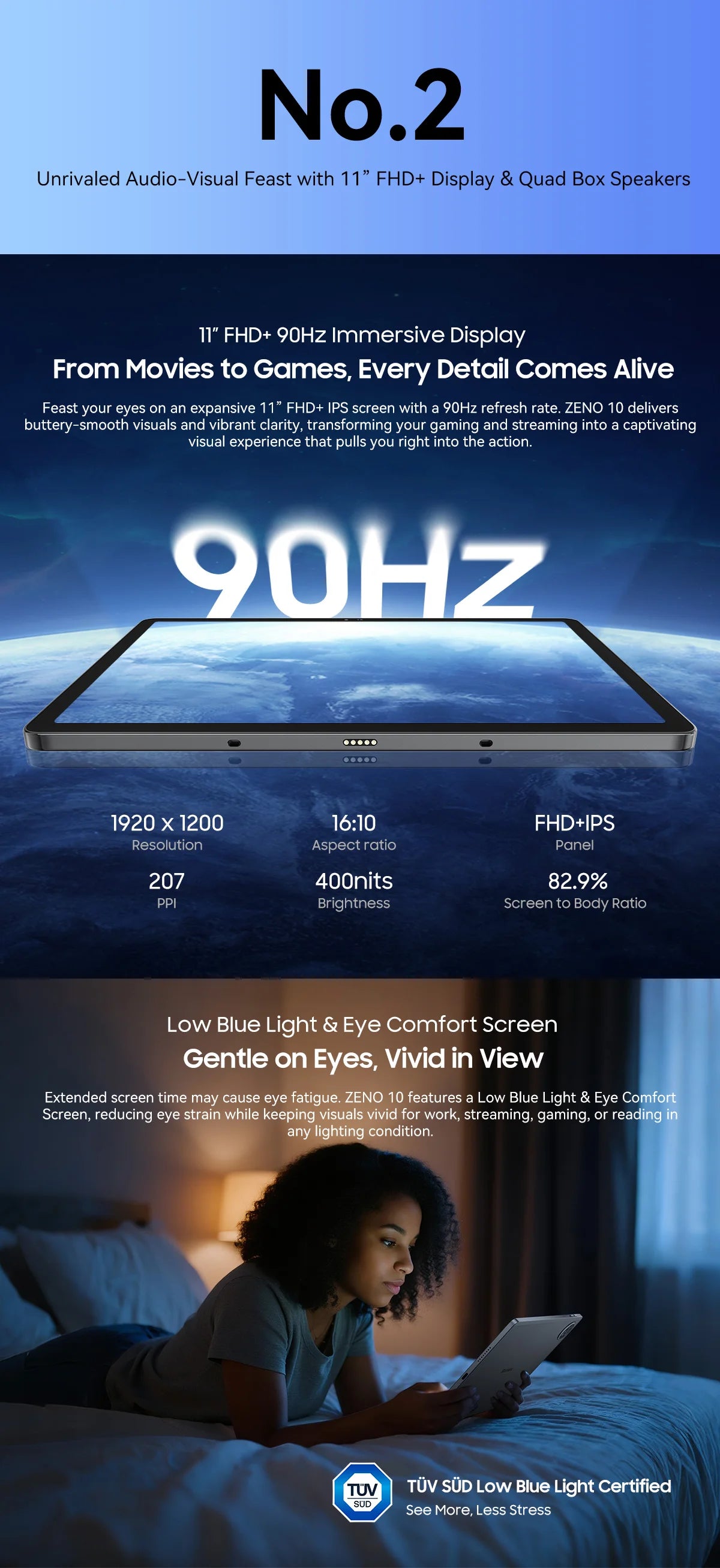 Blackview Zeno 10 5G AI Tablet – 11" FHD+, 8GB RAM, 128GB, 8800mAh, Widevine L1
