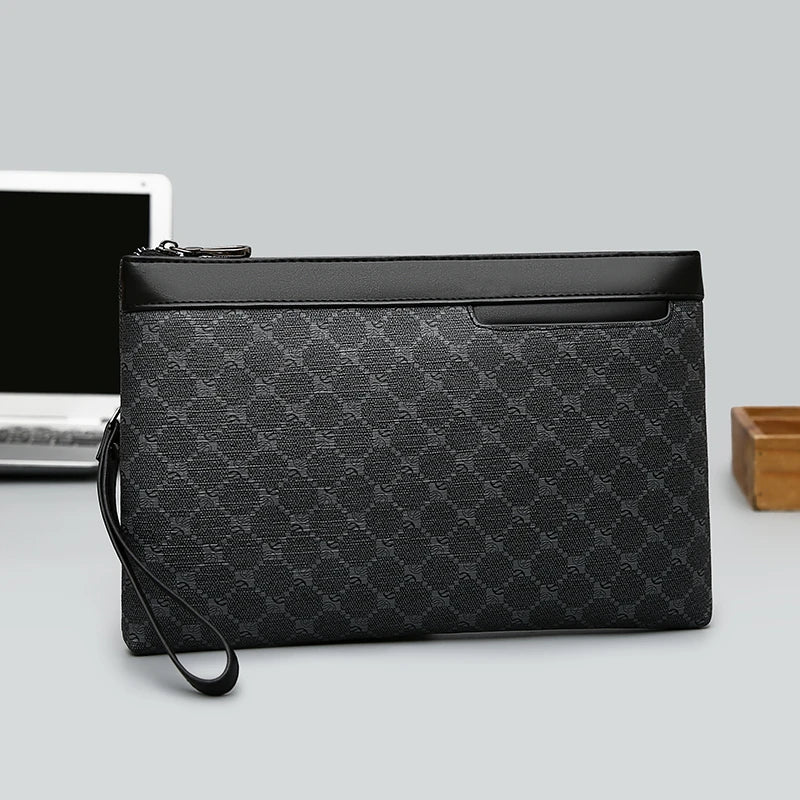 Luxury Design Business Men Day Clutch Bag Durable Soft PU Leather Money Pouch Bag Fashion Male Cardholder Case Phone Handbags