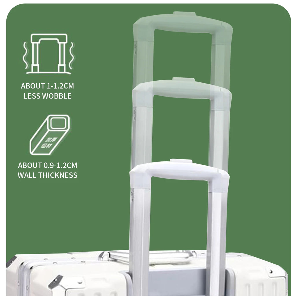 Aluminum Frame Trolley Luggage – USB & Combination Lock
