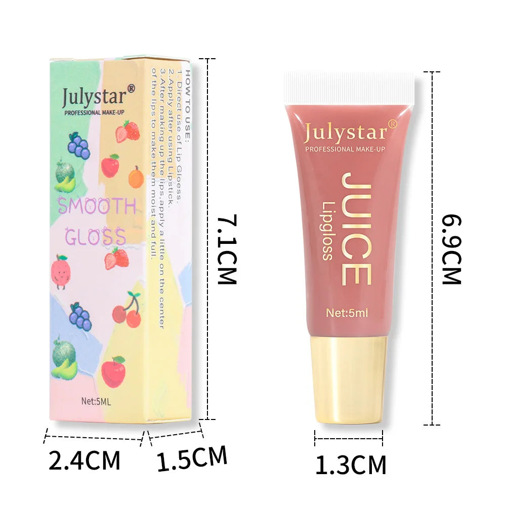 6 colors Lip Gloss Long lasting Moisturizing Mirror Lip Oil, Fruit Flavor, Pudding Lip Moisturizing, Water Radiant Lip Honey