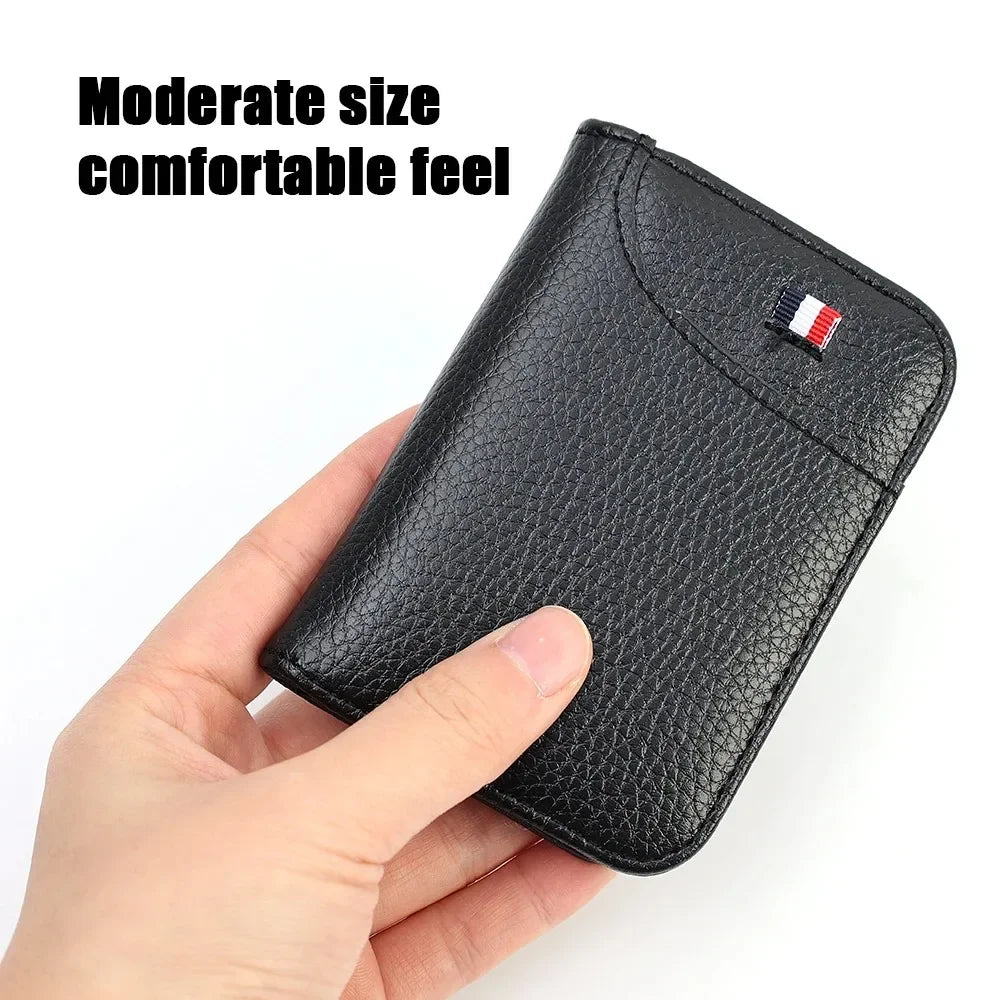 Slim PU Leather Mini Credit Card Wallet — Minimalist Pocket Wallet for Men & Women