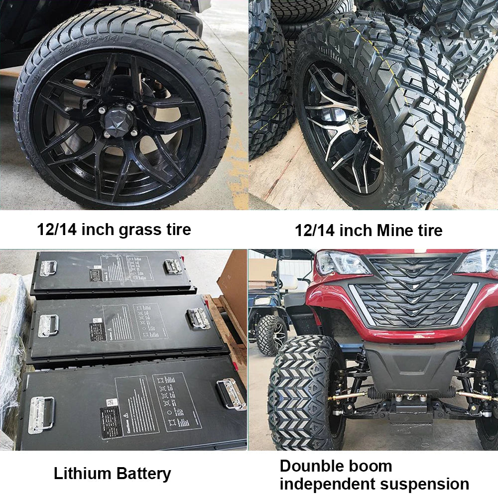Electric Golf Cart — 6 Seater 4-Wheel Drive Luxury Model, 48V, 30–50 km/h, 70–90km Range