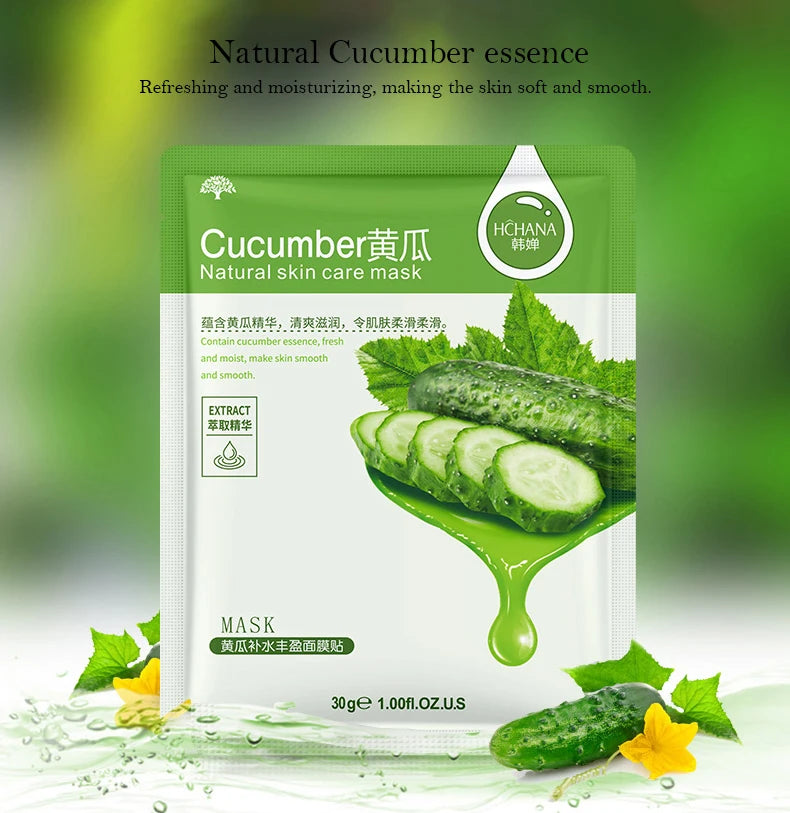 Natural Plant Aloe & Fruit Facial Sheet Masks — 10-Pack Korean Skincare