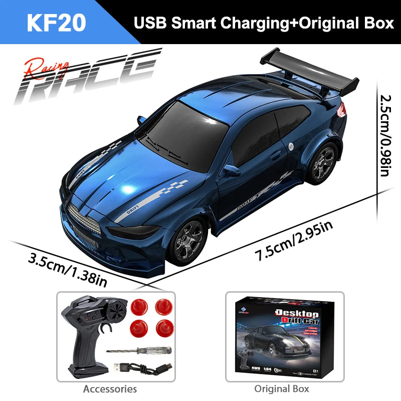 1/64 Scale Mini 4WD RC Drift Car – High Speed GTR Racing Model