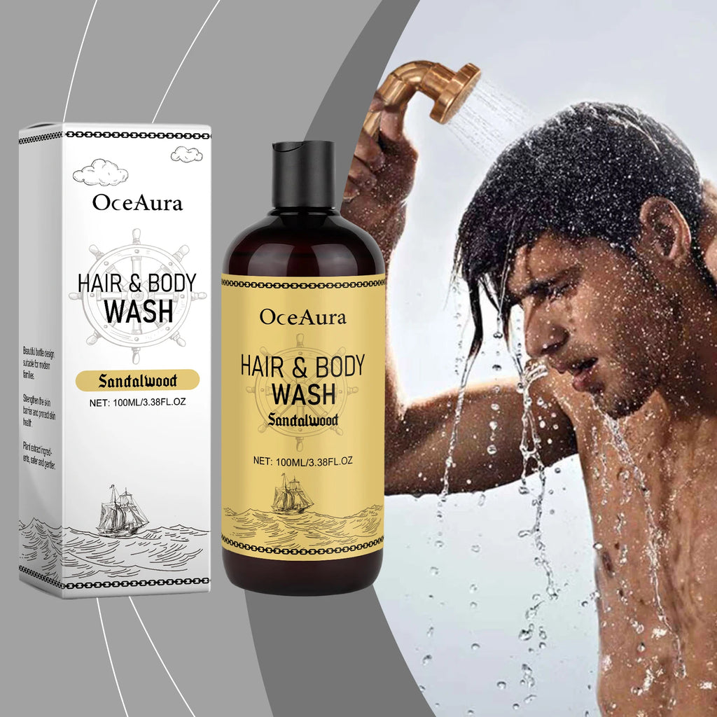 OceAura 2-in-1 Shampoo & Body Wash for Men – Moisturizing Scalp Cleanser & Hair Wash