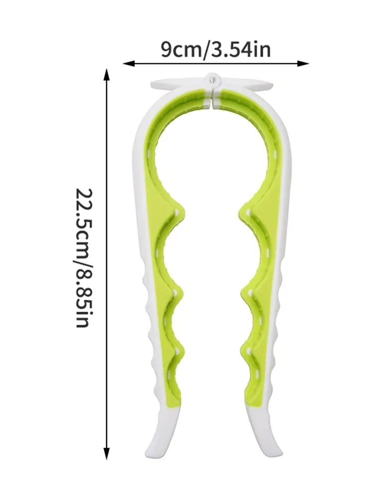 4-in-1 Multifunctional Can & Bottle Opener – Anti-Slip Ergonomic Cap Twister, PP+TPR, Black & Green