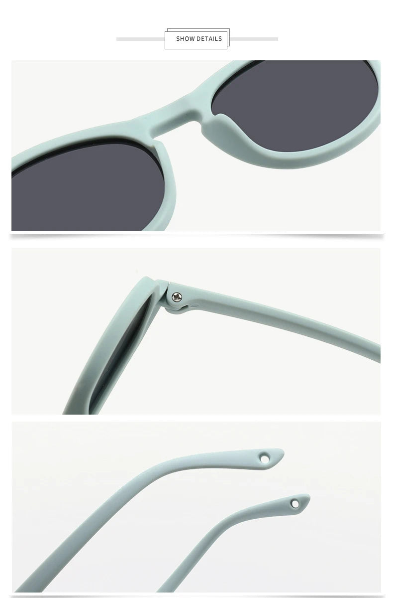 WarBlade Kids Round Polarized Sunglasses | Silicone Flexible Safety UV400 Baby Eyewear 0-3 Years