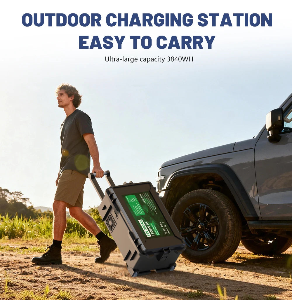 Portable Power Station 12V 300Ah — High-Capacity LiFePO4 Battery for Off-Grid & RV Use