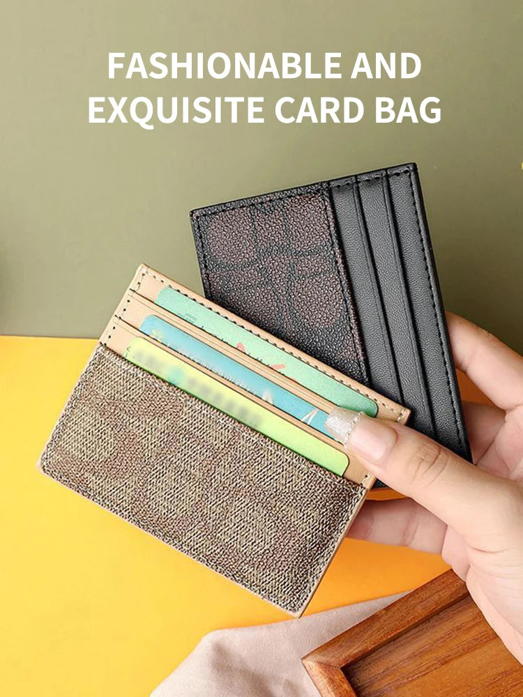 Women's Multi-Function PU Leather Card Holder Wallet – Short Coin Purse in Black & Khaki