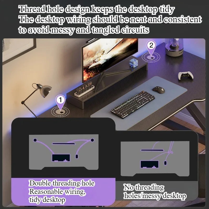 Student Writing & E-Sports Computer Desk — Metal Frame Home Office Workbench